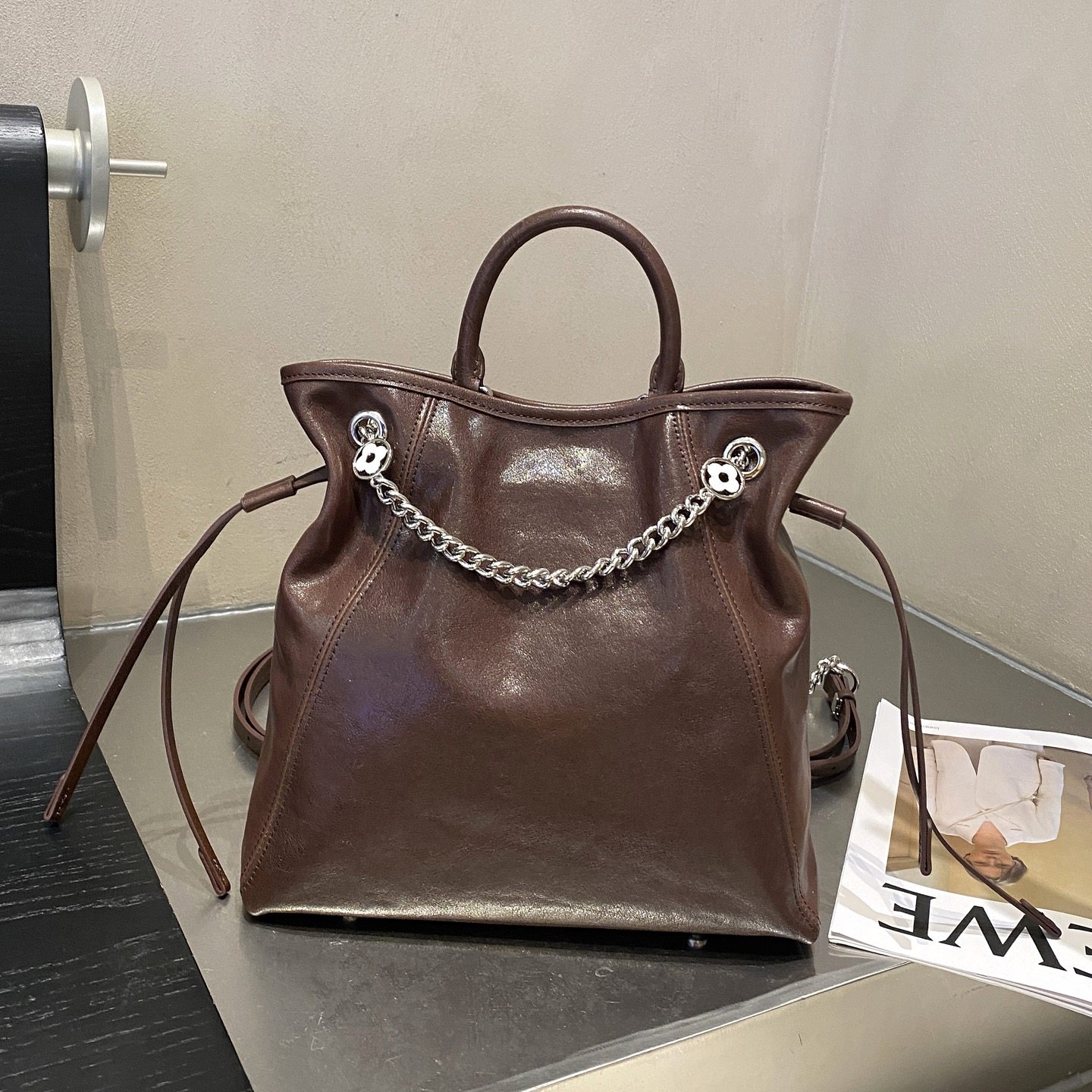 奢华设计感~~水晶胎牛皮真皮女包百搭头层牛皮双肩包单肩包多功能,箱包皮具/热销女包/男包,通用款女包,淘宝优惠券,粉丝福利购,淘宝优惠卷