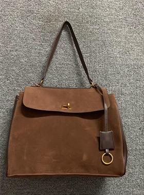 新品韩版百搭时尚女包小众设计手提单肩锁扣简约复古凯利包大容量