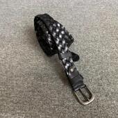 皮带纯皮手工编织头层植鞣牛皮男女通用针扣树膏皮搭配连衣裙腰带