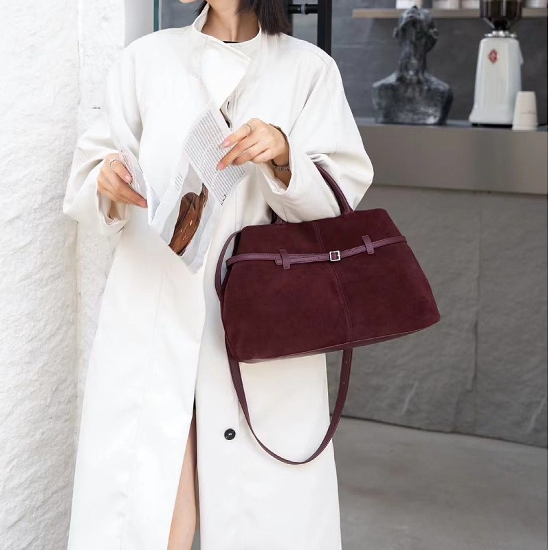 当季秋冬新品真皮女包韩版百搭磨砂牛皮女手提单肩气质复古托特包