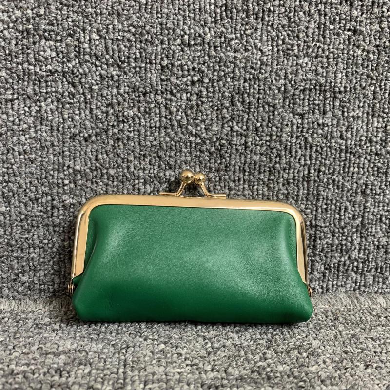 梦嘉丽头层牛皮女零钱包口红包