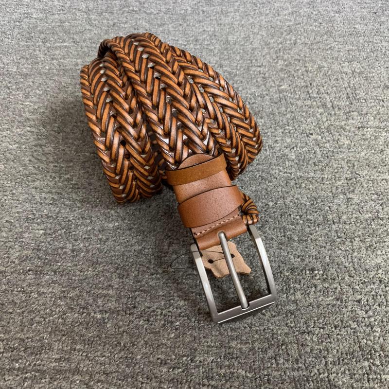 梦嘉丽牛皮编织男女通用皮带时尚