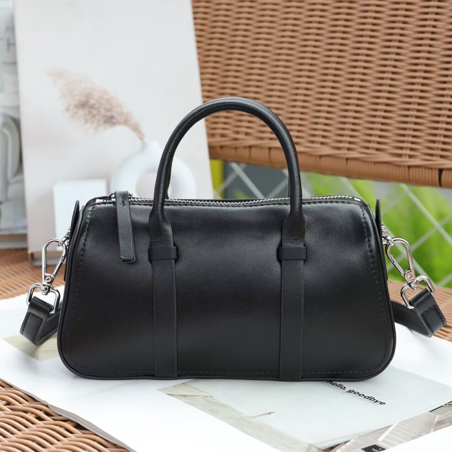 复古新品真皮女包韩版百搭头层纳帕小牛皮女手提单肩实用枕头包女