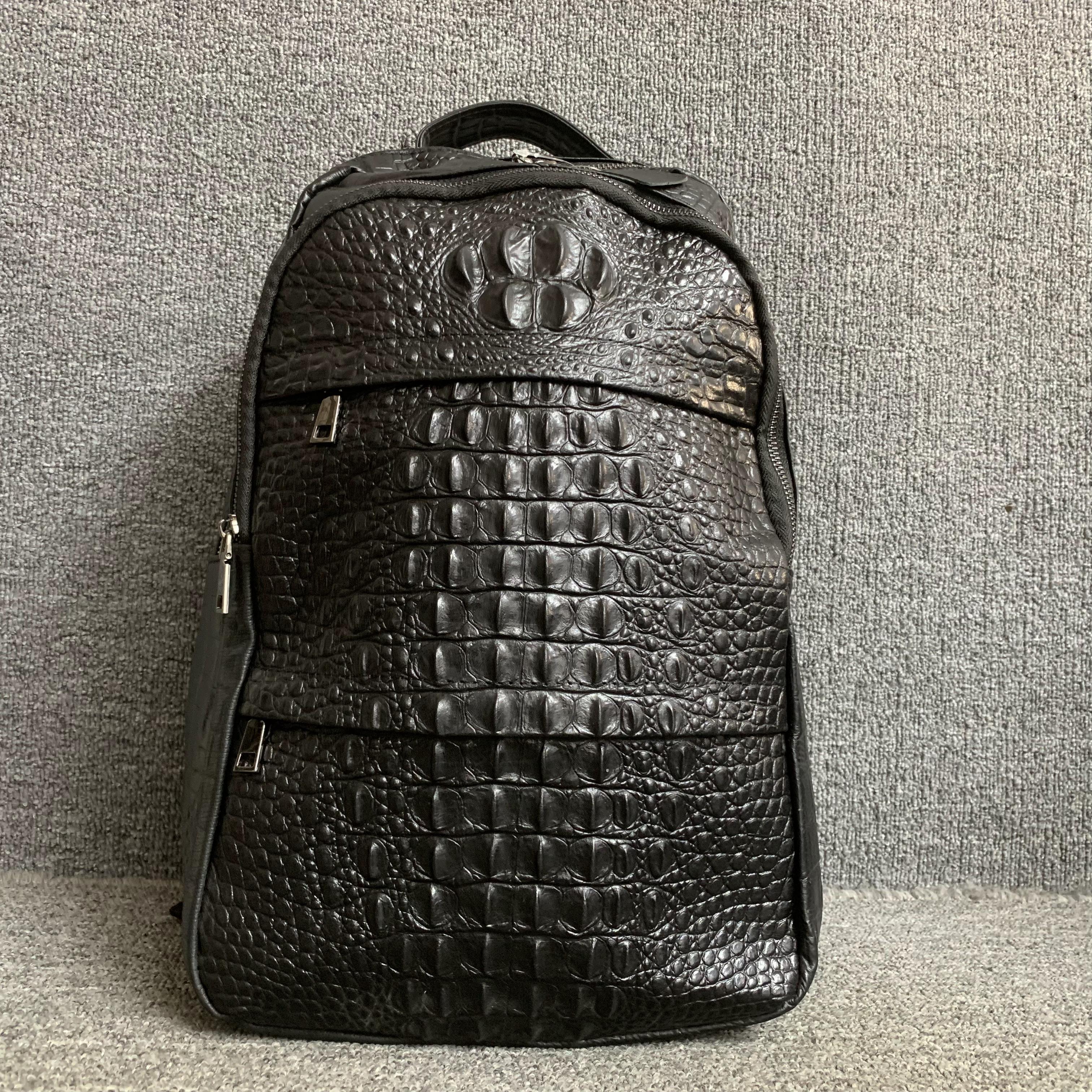 早春新品真皮背包韩版百搭时尚头层牛皮男女通用大容量笔记本背包