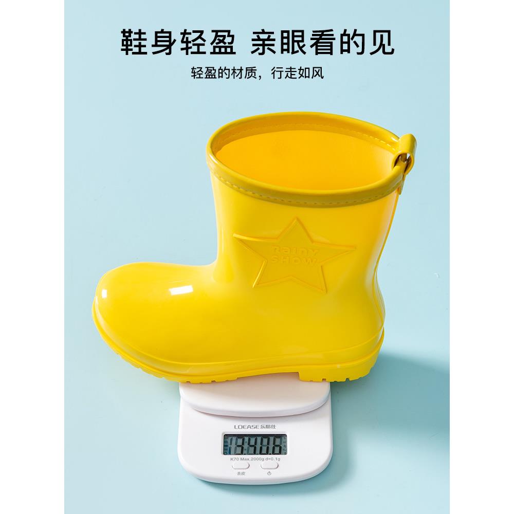 儿童男女雨、婴大儿防NGU滑雨靴、小学生便暖水鞋、中靴、大号儿