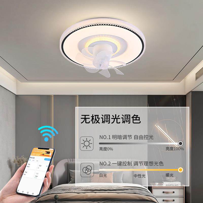 智吸顶风扇灯卧室静音电扇薄灯厅吊扇能灯超变频风扇GAW餐灯