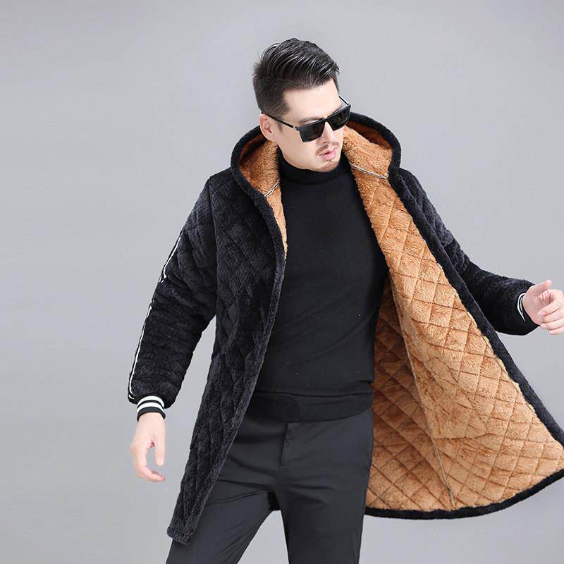 男服加绒加厚衣省服冬季棉SCN罩宽松外套耐保暖工作服中长款家居