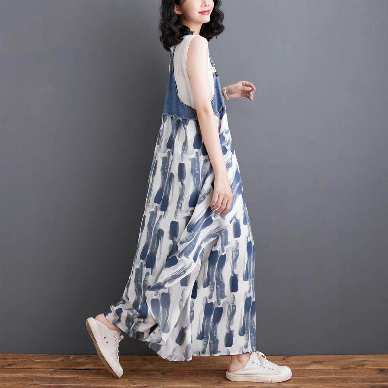 夏季226显新款韩版时尚TLQ牛仔接雪纺0抱婴袋裙洋派大尺码拼瘦欧