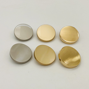 高档金属平面圆形大衣风衣纽扣金色凹面西装 扣子皮草钮扣 毛衣开衫