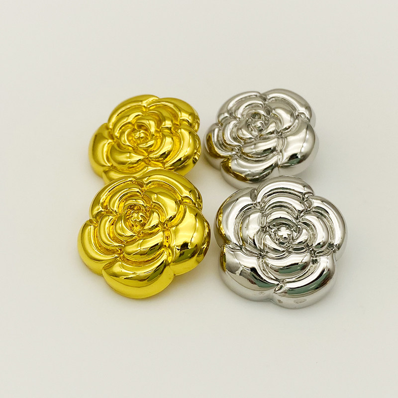 金色山茶花女士外套开衫毛衣纽扣裙子西装大衣装饰扣子精致花朵扣,居家布艺,纽扣,淘宝优惠券,粉丝福利购,淘宝优惠卷