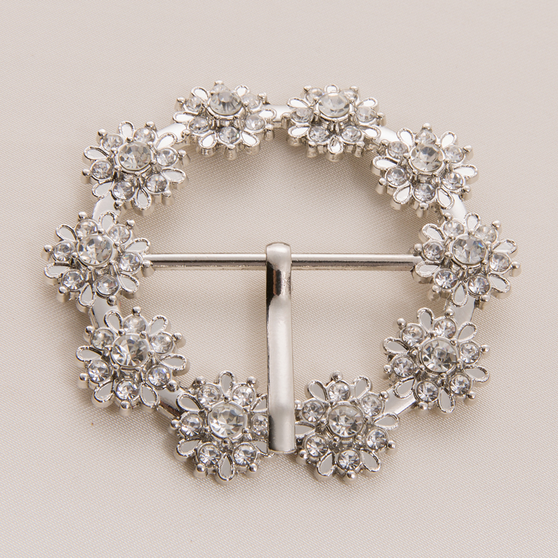 贝贝五金镶钻圆形日字扣精美花瓣造型皮带扣头女大风衣调节腰带扣