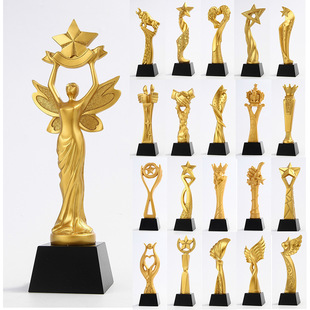 树脂珠光金奖杯加工创意年会颁奖销售冠军水晶荣誉奖杯纪念品加工