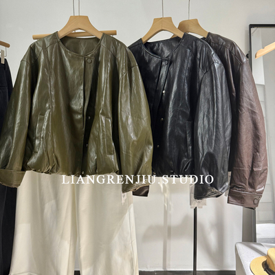 圆领长袖纯色百搭宽松外套