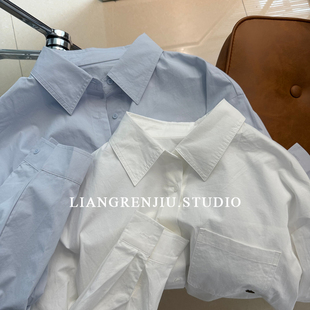 上衣衬衫 宽松优质翻领秋季 6052X 100棉 品牌剩