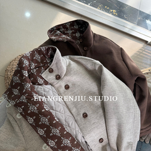 普普风公司货。棉衣。品质炒赞！布面碎花拼接冬季厚实外套8066XR