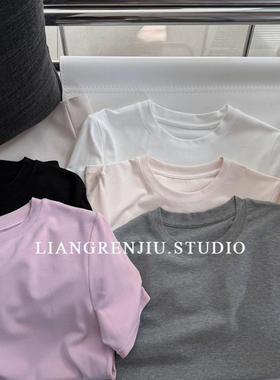 优质好货。时装型。韩版。圆领夏季短袖基础款T恤2605B1