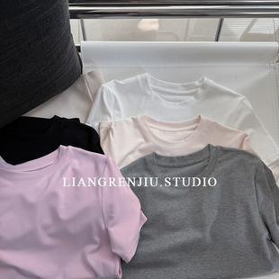 优质好货。时装型。韩版。圆领夏季短袖基础款T恤2605B1