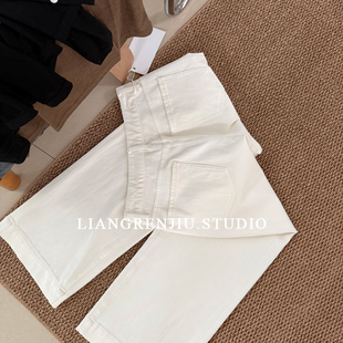 四面弹。对标专柜品质。显瘦烟管九分白牛牛仔裤82237-2D