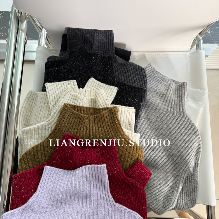 高领针织百搭气质针织衫