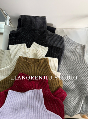 羊毛衫。金丝闪闪。经典款！坑条纹百搭秋冬针织衫毛衣DR