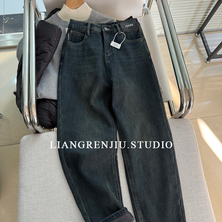 高腰复古百搭显瘦牛仔裤