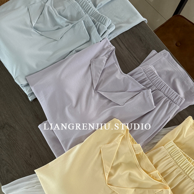 纯色舒适柔软透气显瘦减龄睡衣