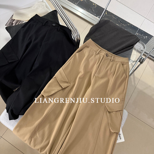 公司货。春款。磨毛尼。松弛垂感宽松工装弯刀休闲裤81830WR