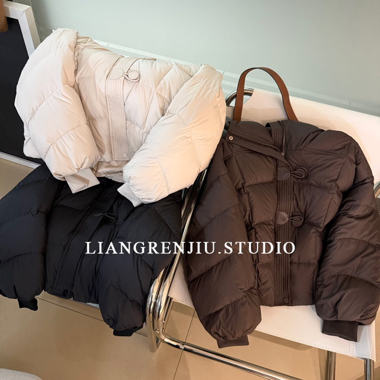 立领纯色百搭拉链羽绒服