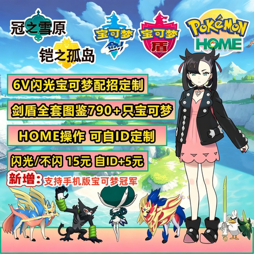 Switch宝可梦冠军剑盾精灵全图鉴 6V闪光神兽 可进HOME