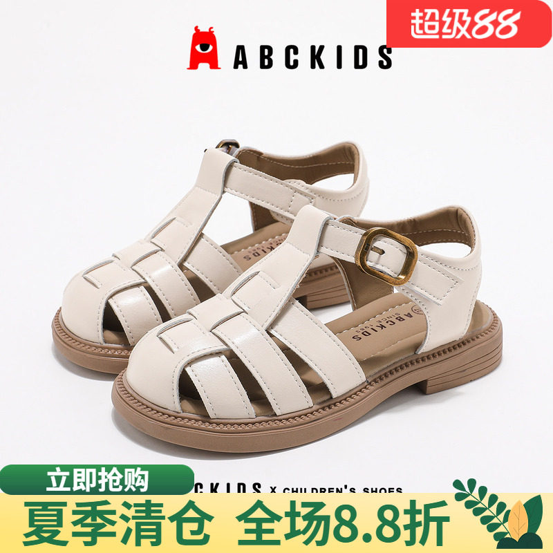 abckids夏季女童包头沙滩凉鞋图片