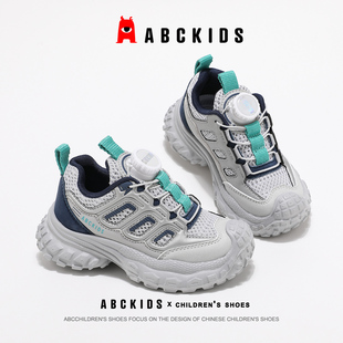 abckids童鞋秋季新款儿童运动鞋男童防滑鞋子幼小童旋转扣休闲鞋