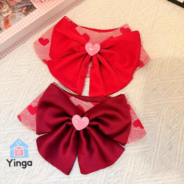 Yinga可爱爱心狗狗猫咪围脖围巾/口水巾