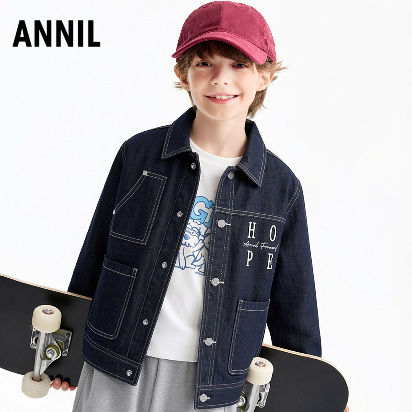 安奈儿童装男女童翻领牛仔外套2026春新款,童装/婴儿装/亲子装,儿童牛仔外套,淘宝优惠券,粉丝福利购,淘宝优惠卷
