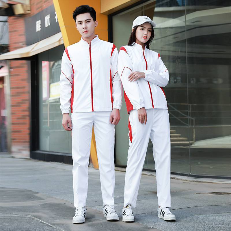 官网折扣运动套装男春秋新款男女运动服情侣装跑步服休闲宽松两件