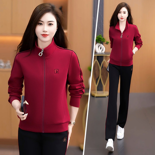 女 运动两件套抽绳束脚可调节宽松健身跑步套装 2026 春秋女款