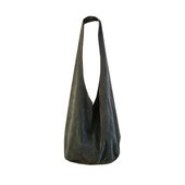 原创自制斜跨包 包邮 蓝灰色 绒布包单肩包文艺复古饺子包单车包