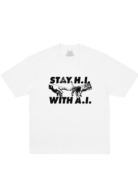 PALACE 25秋季印花T恤字母手指全棉半袖圆领宽松男女同款潮牌短袖