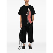 山本耀司24ss夏季 yohji圣母油画男女印花短袖 潮牌字母纯棉宽松T恤