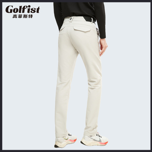 直筒男球裤 高尔夫男士 休闲户外运动修身 腰头弹力薄绒秋裤 秋冬长裤