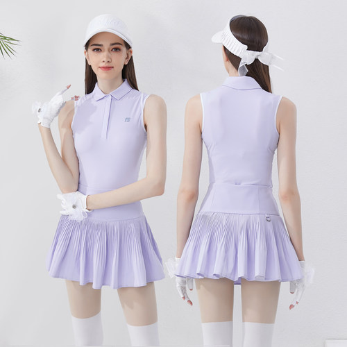 夏季高尔夫服装女装上衣短裙
