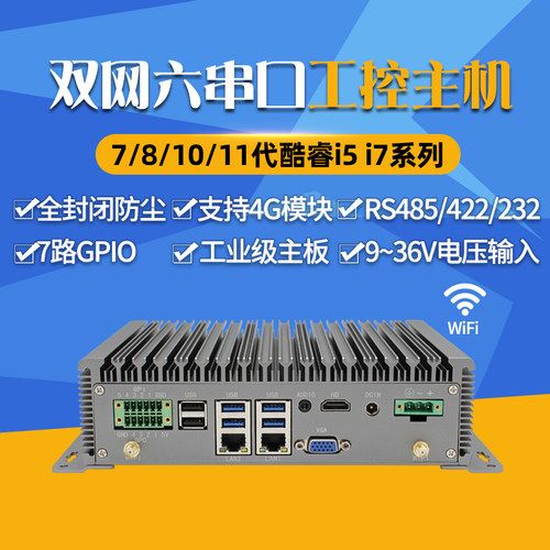 双网六串口11代酷睿i5迷你工控机