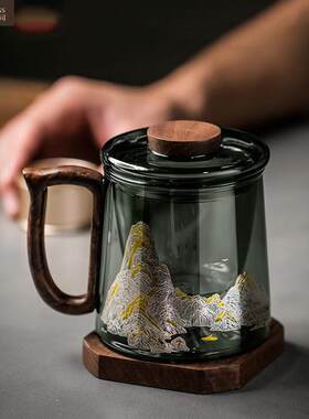 塔驰密司(TOUCH MISS)耐热玻璃茶杯茶水分离杯办公室过滤泡茶杯恒