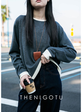 DOROTHY丨韩版宽松假两件长袖针织衫女秋冬绵羊毛休闲打底衫上衣