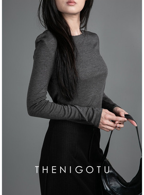 DOROTHY丨轻薄桑蚕丝 圆领长袖打底衫t恤女内搭2025新款外穿上衣