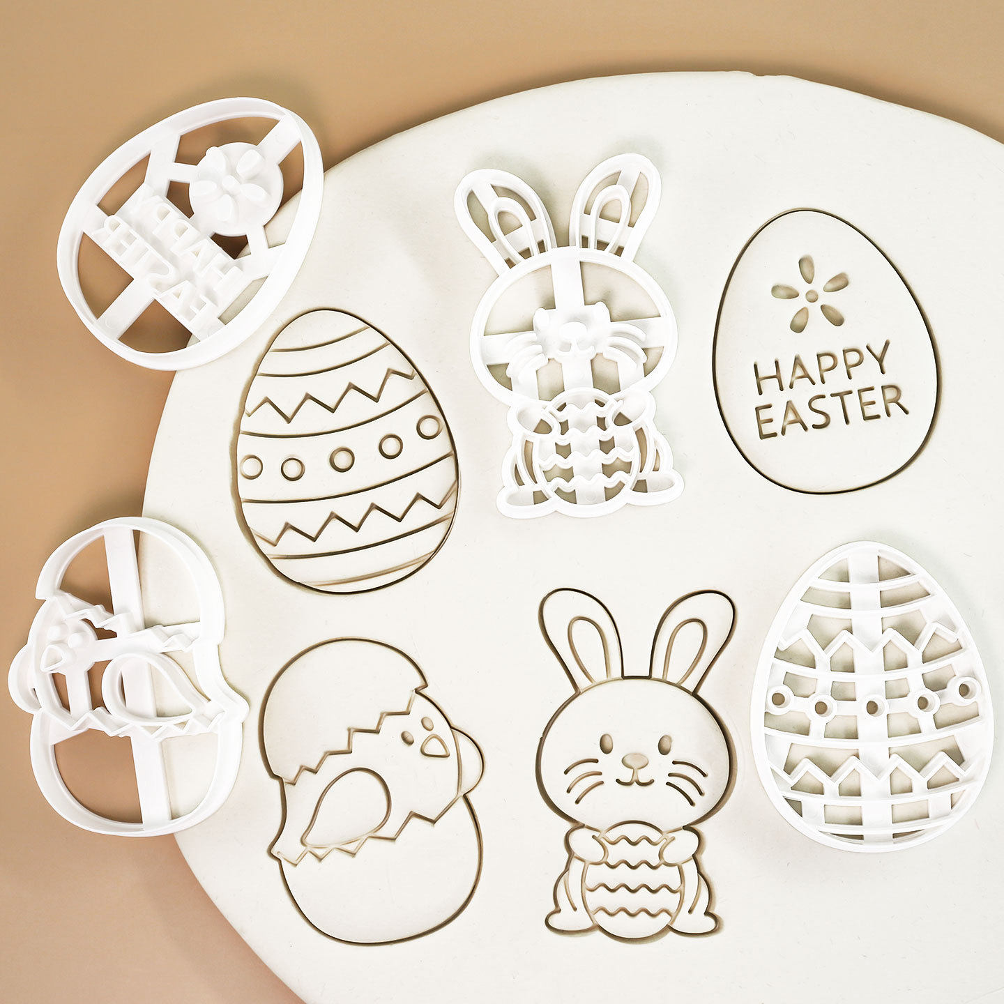 复活节饼干模具卡通小鸡兔子彩蛋印章模具复活蛋曲奇烘焙压花工具