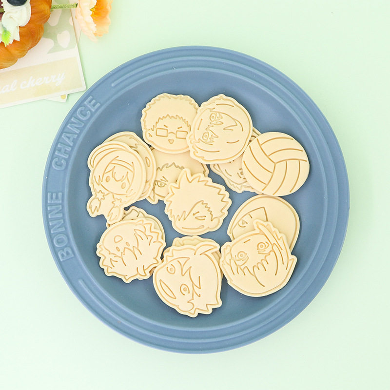 排球少年饼干模具Q版影山研磨及川曲奇烘焙工具动漫印花饼干模具