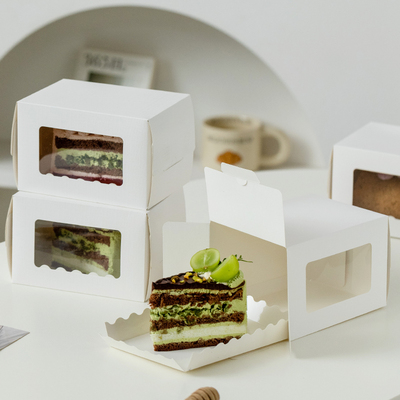 蛋糕盒子包装盒长方形6寸8切块千层慕斯烘焙甜品提拉米苏打包盒子