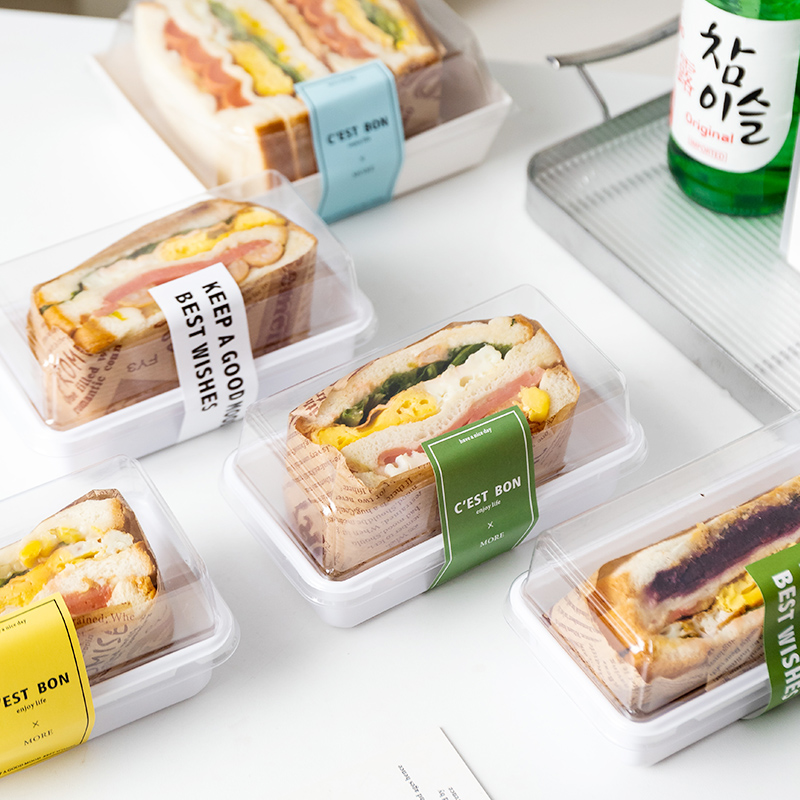 网红三明治盒子包装盒