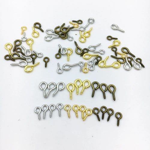 Ручной работы, винт для гвоздей с рогом овечьего глаза, круглая головка, уплотнительное кольцо, металлический саморез, крючок с резьбой, подвесное кольцо, аксессуары с девятью контактами