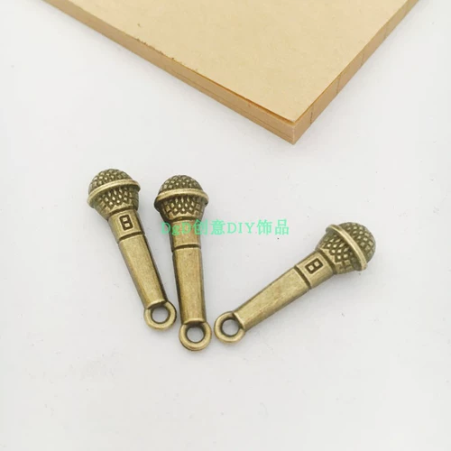 Микрофон ручной работы, серьги, подвеска, сувенир, металлический браслет с аксессуарами, DIY, подарок на день рождения, 20 шт